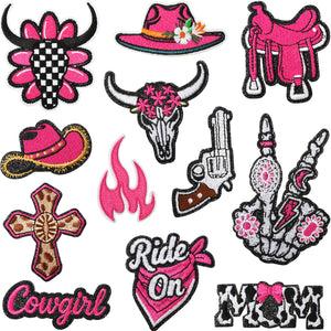 Pink Flame Cowboy Patch