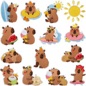 Surfing Capybara Embroidered Patch