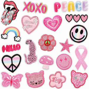 Pink Leopard Embroidered Patch
