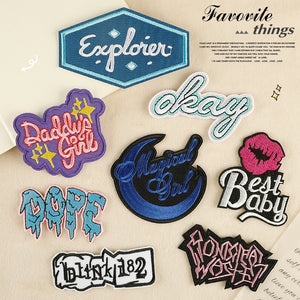 English Letter Embroidered Patch