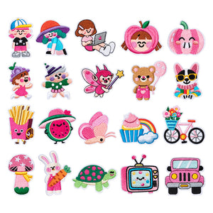 Pink Cartoon Embroidered Patch