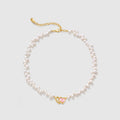Blush Heart Rose Quartz Pearl Necklace