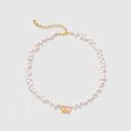 Blush Heart Rose Quartz Pearl Necklace