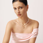 Blush Heart Rose Quartz Pearl Necklace