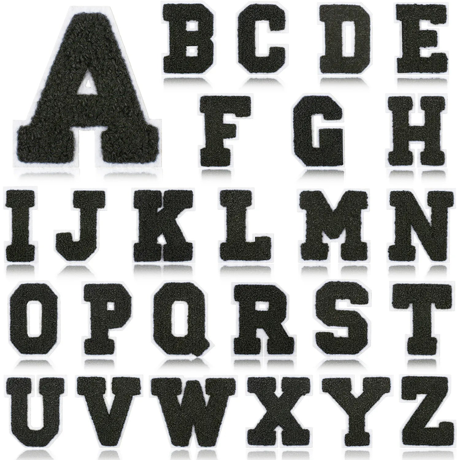 Black Letter Chenille Patch