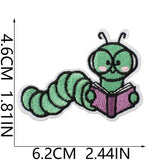 Bookworm Embroidered Patch
