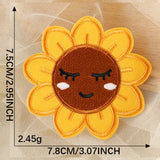 Smiley Sunflower Embroidered Patch