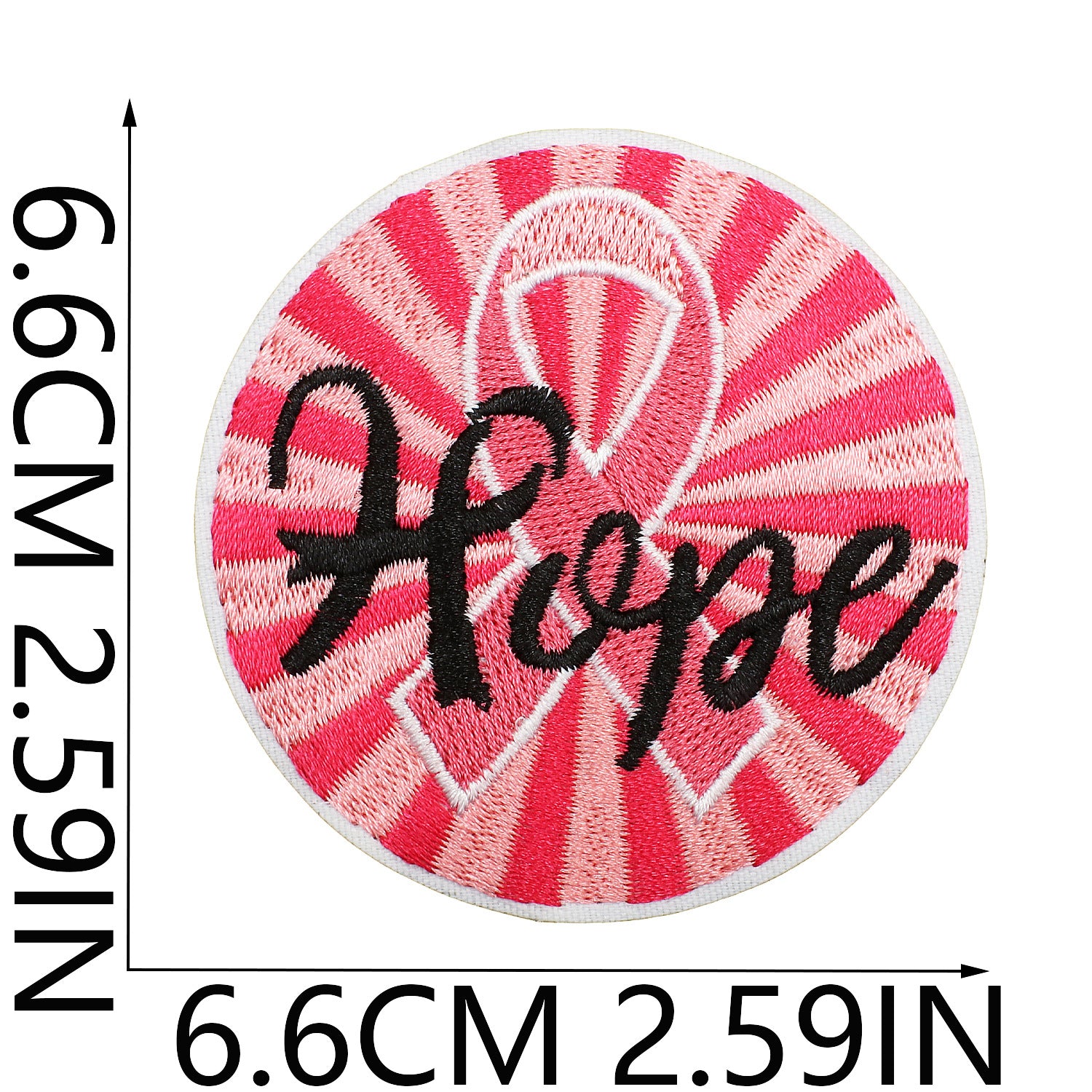 Pink Ribbon Embroidered Patch