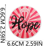 Pink Ribbon Embroidered Patch
