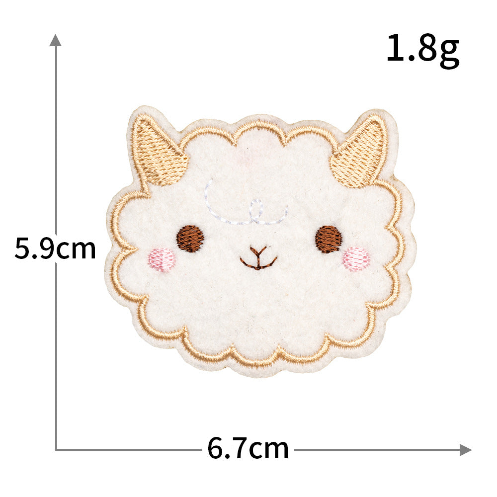 Self-Adhesive Animal Face Embroidered Patch