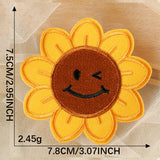 Smiley Sunflower Embroidered Patch