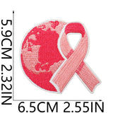 Pink Ribbon Embroidered Patch
