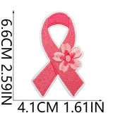 Pink Ribbon Embroidered Patch