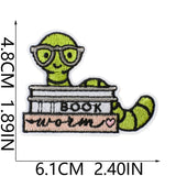 Bookworm Embroidered Patch