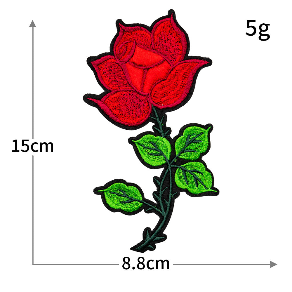 Rose Plum Blossom Embroidered Patch