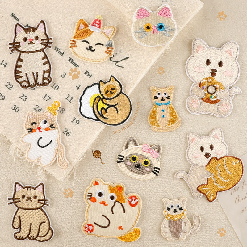 Self-Adhesive Cat Embroidered Patch