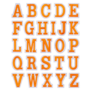 Orange Letter Embroidered Patch