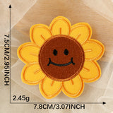 Smiley Sunflower Embroidered Patch