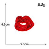 Sequin Red Lip Embroidered Patch