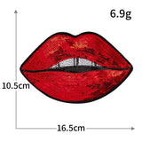 Sequin Red Lip Embroidered Patch
