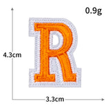 Orange Letter Embroidered Patch