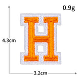 Orange Letter Embroidered Patch