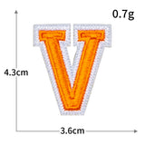 Orange Letter Embroidered Patch