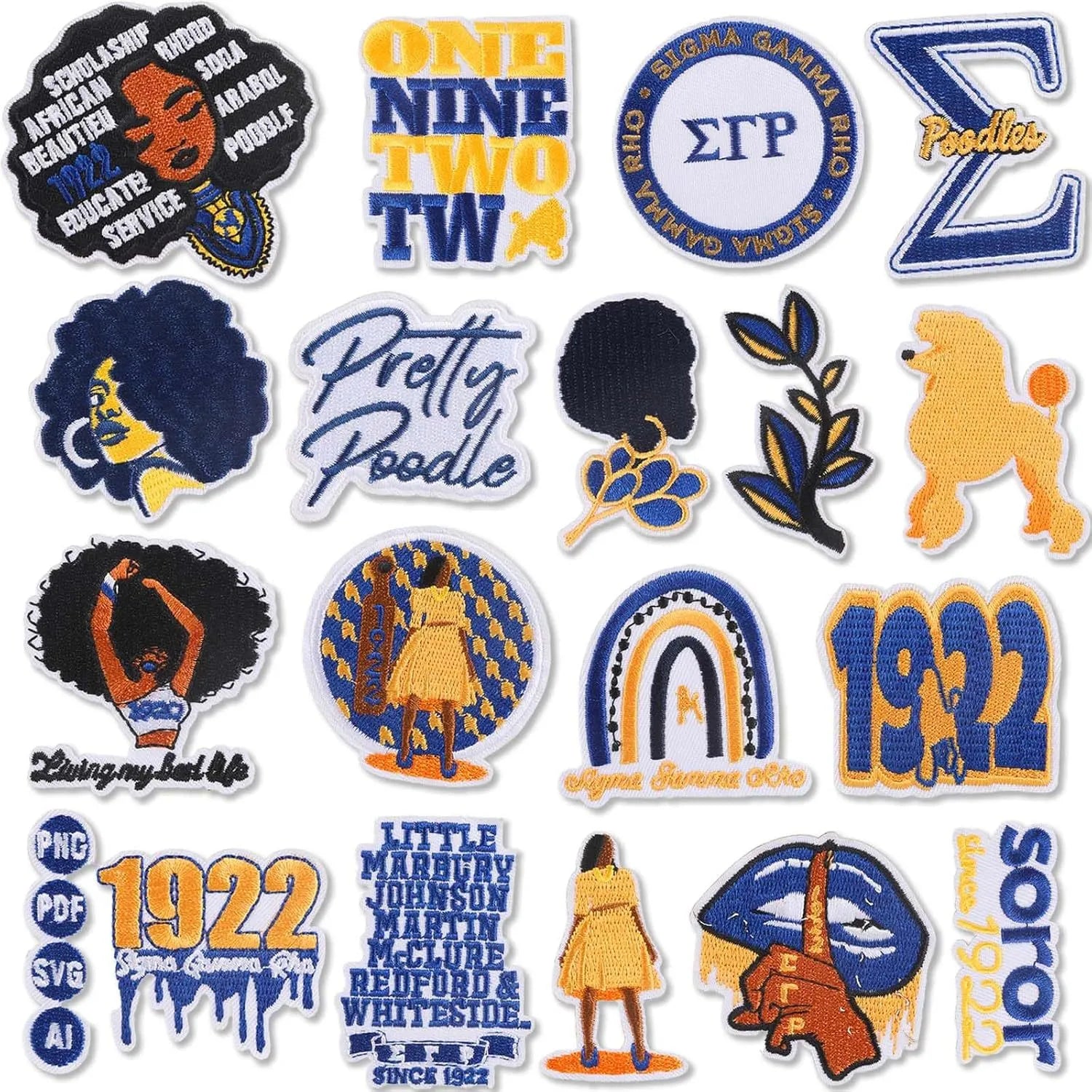Black Character Embroidered Patch