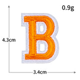 Orange Letter Embroidered Patch