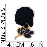 Black Character Embroidered Patch
