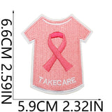 Pink Ribbon Embroidered Patch