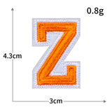 Orange Letter Embroidered Patch
