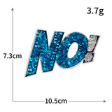 WOW YES NO Sequin Patch