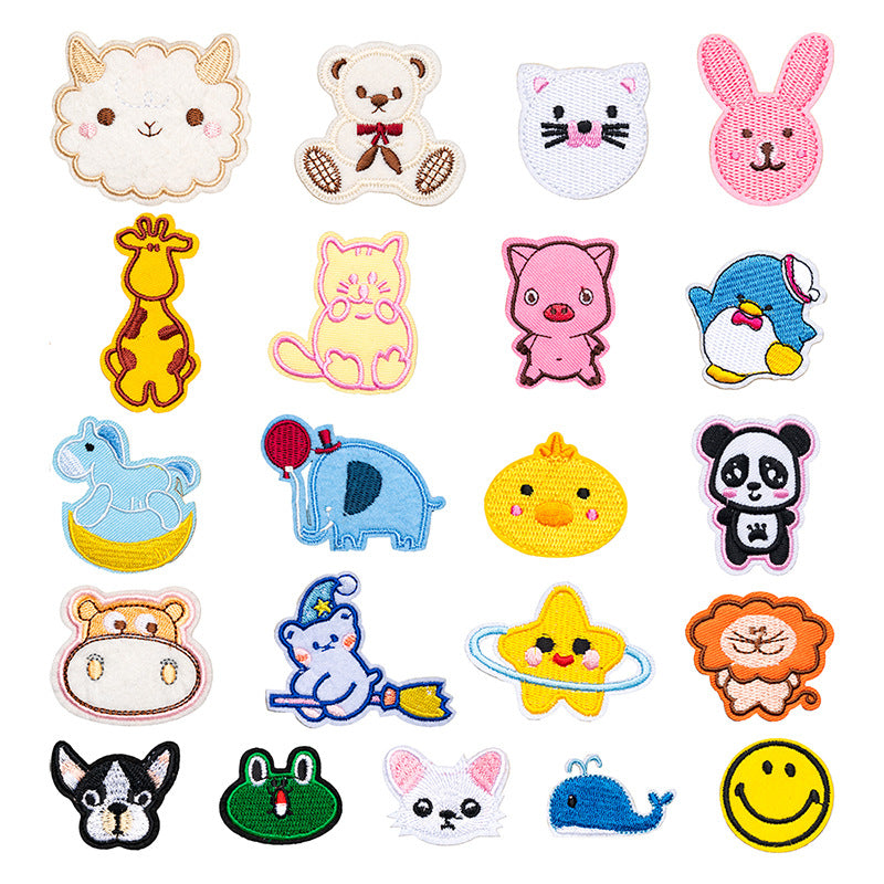 Self-Adhesive Animal Face Embroidered Patch