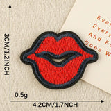 Red Lip Embroidered Patch