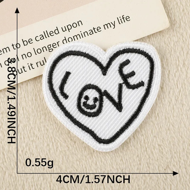 Black and White Animal Embroidered Patch