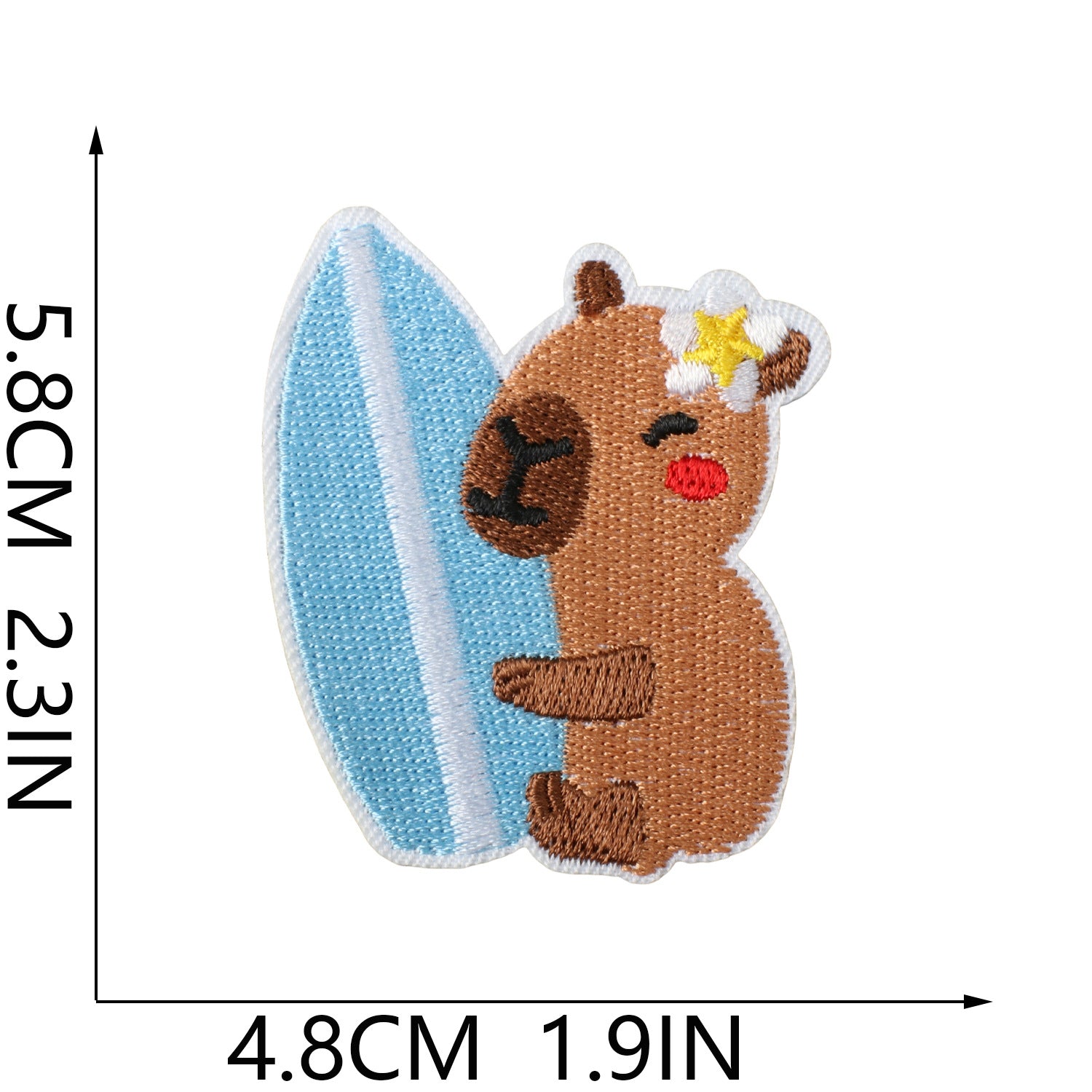 Surfing Capybara Embroidered Patch