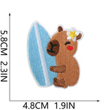 Surfing Capybara Embroidered Patch