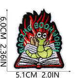 Bookworm Embroidered Patch