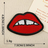 Red Lip Embroidered Patch