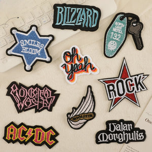 Cartoon English Embroidered Patch