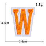 Orange Letter Embroidered Patch