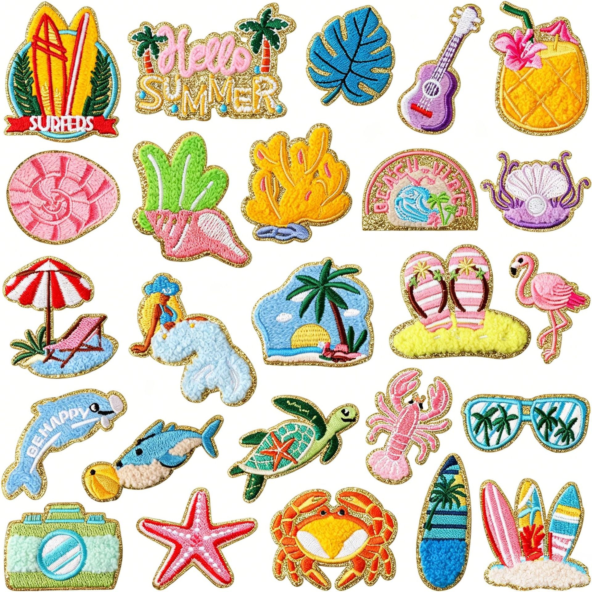 Summer Beach Chenille Patch