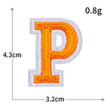 Orange Letter Embroidered Patch