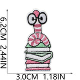 Bookworm Embroidered Patch
