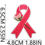 Pink Ribbon Embroidered Patch