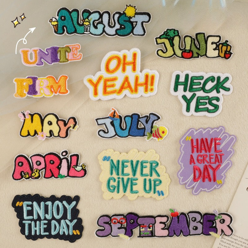 English Letter Embroidered Patch
