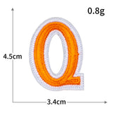 Orange Letter Embroidered Patch