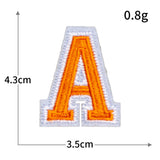 Orange Letter Embroidered Patch