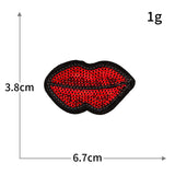 Sequin Red Lip Embroidered Patch